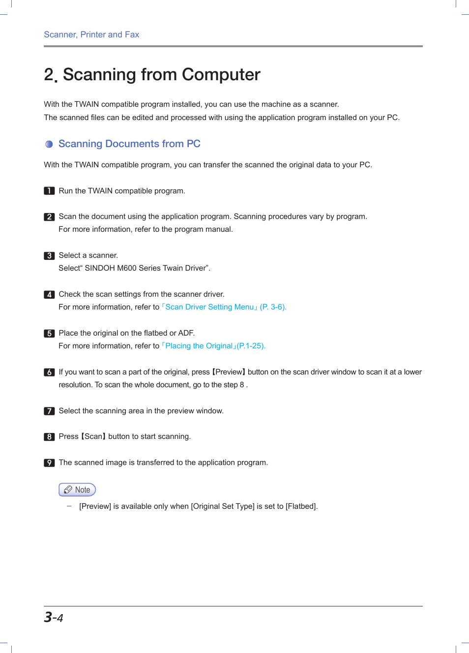 Scanning from computer, Scanning documents from pc, Scanning from computer -4 | Scanning documents from pc -4 | Sindoh M612 User Manual | Page 92 / 284