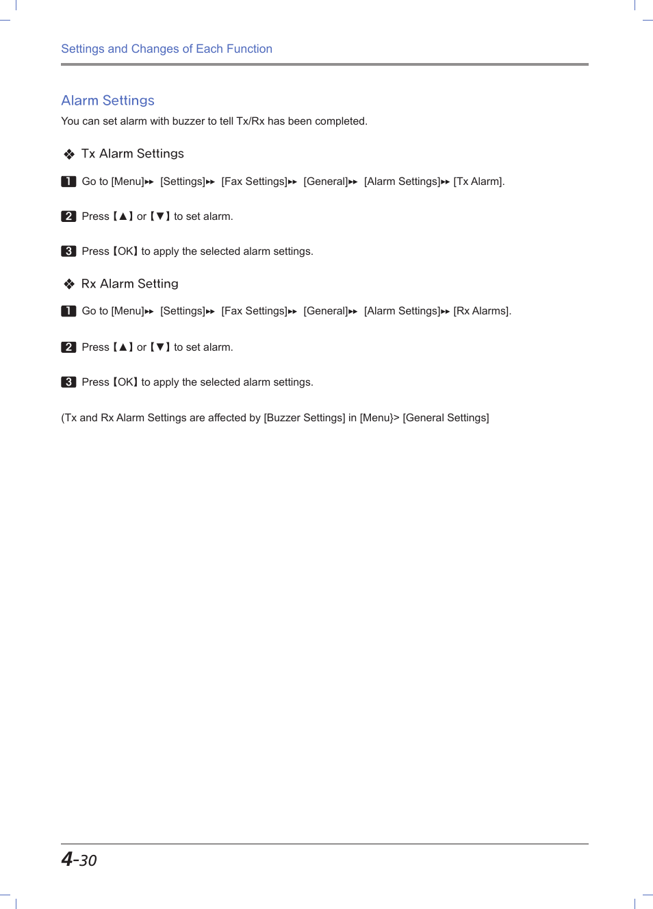 Alarm settings, Alarm settings -30 | Sindoh M611 User Manual | Page 168 / 258