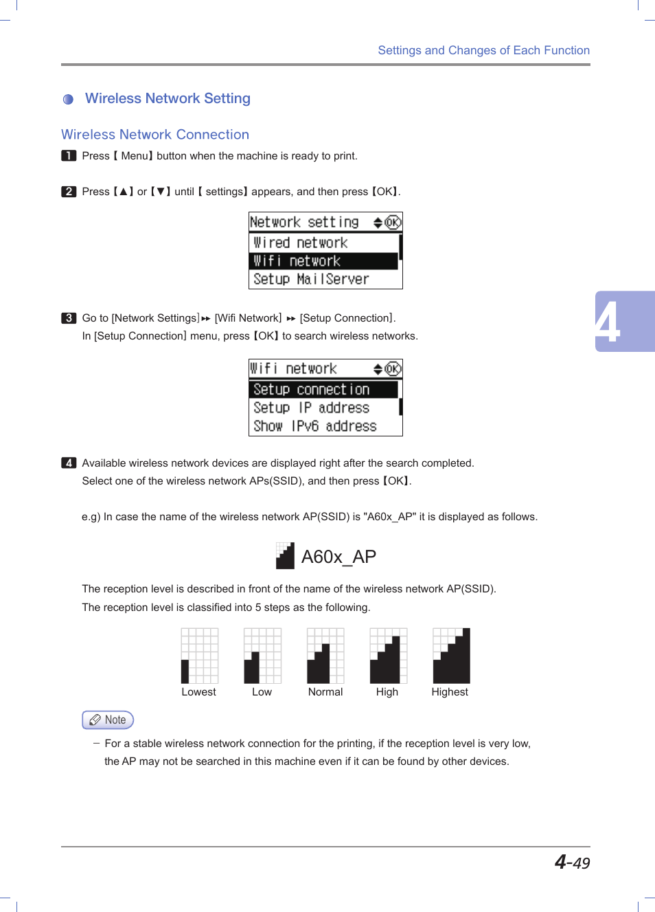 Wireless network setting, Wireless network connection, Wireless network setting -49 | Wireless network connection -49, A60x_ap | Sindoh M611 User Manual | Page 187 / 258