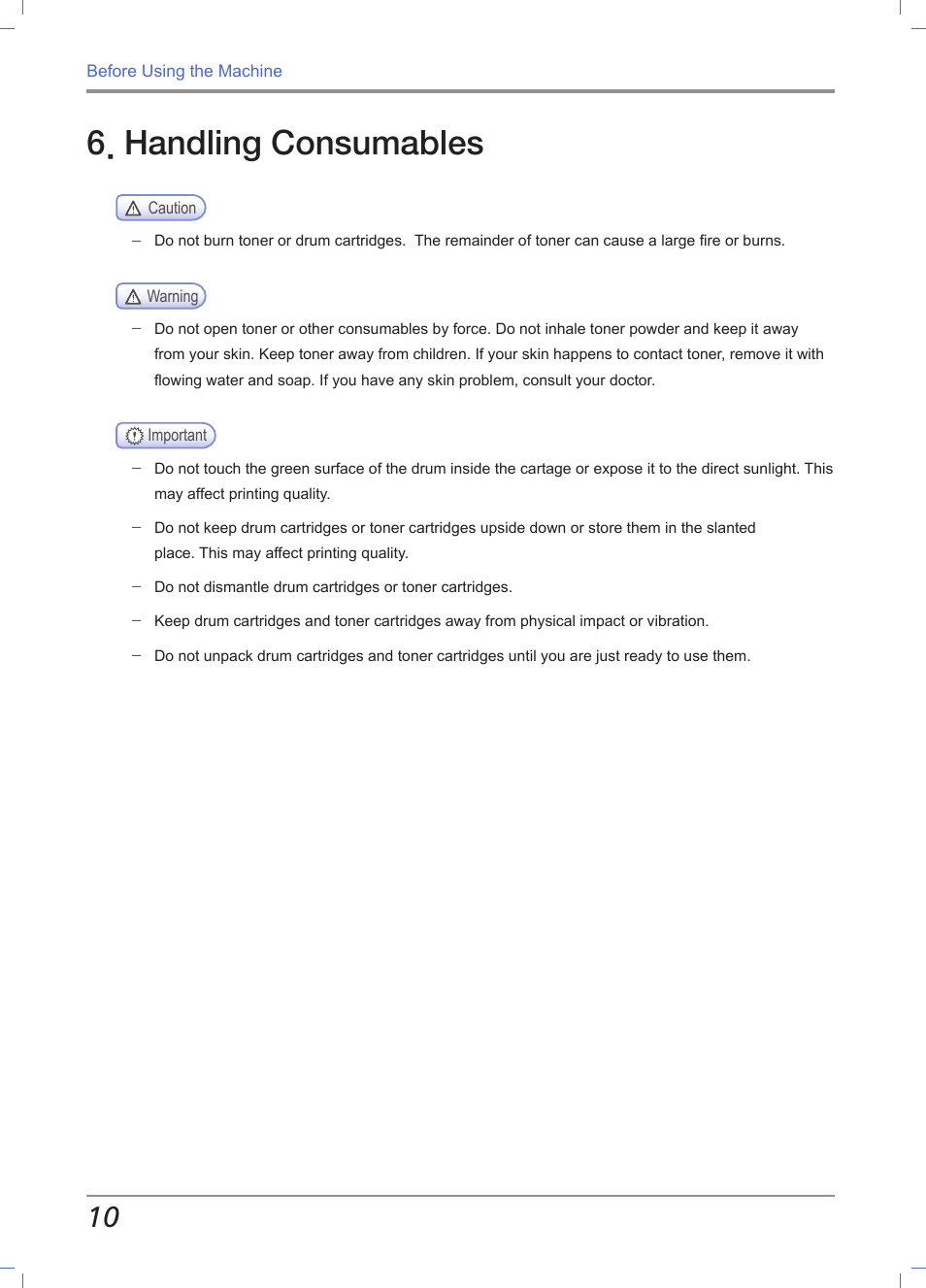 Handling consumables | Sindoh M611 User Manual | Page 24 / 258