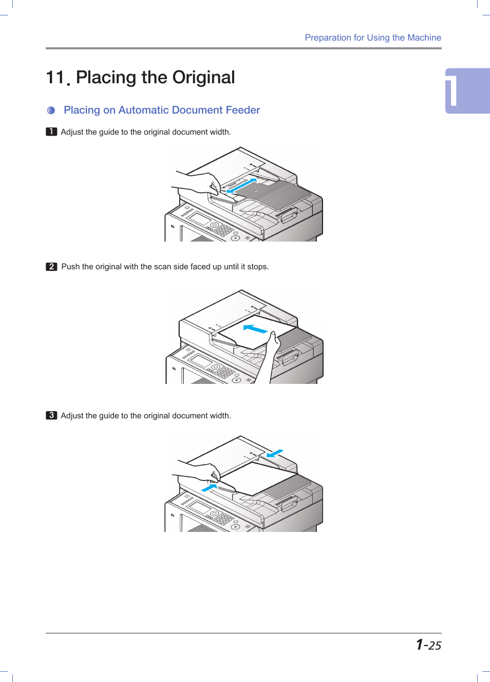 Placing the original, Placing on automatic document feeder, Placing the original -25 | Placing on automatic document feeder -25 | Sindoh M611 User Manual | Page 53 / 258