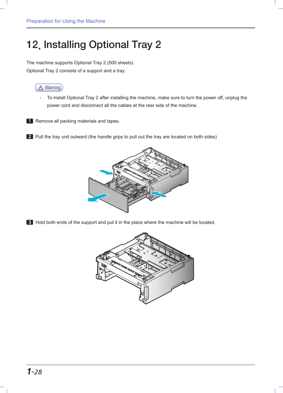 Installing optional tray 2, Installing optional tray 2 -28 | Sindoh M611 User Manual | Page 56 / 258