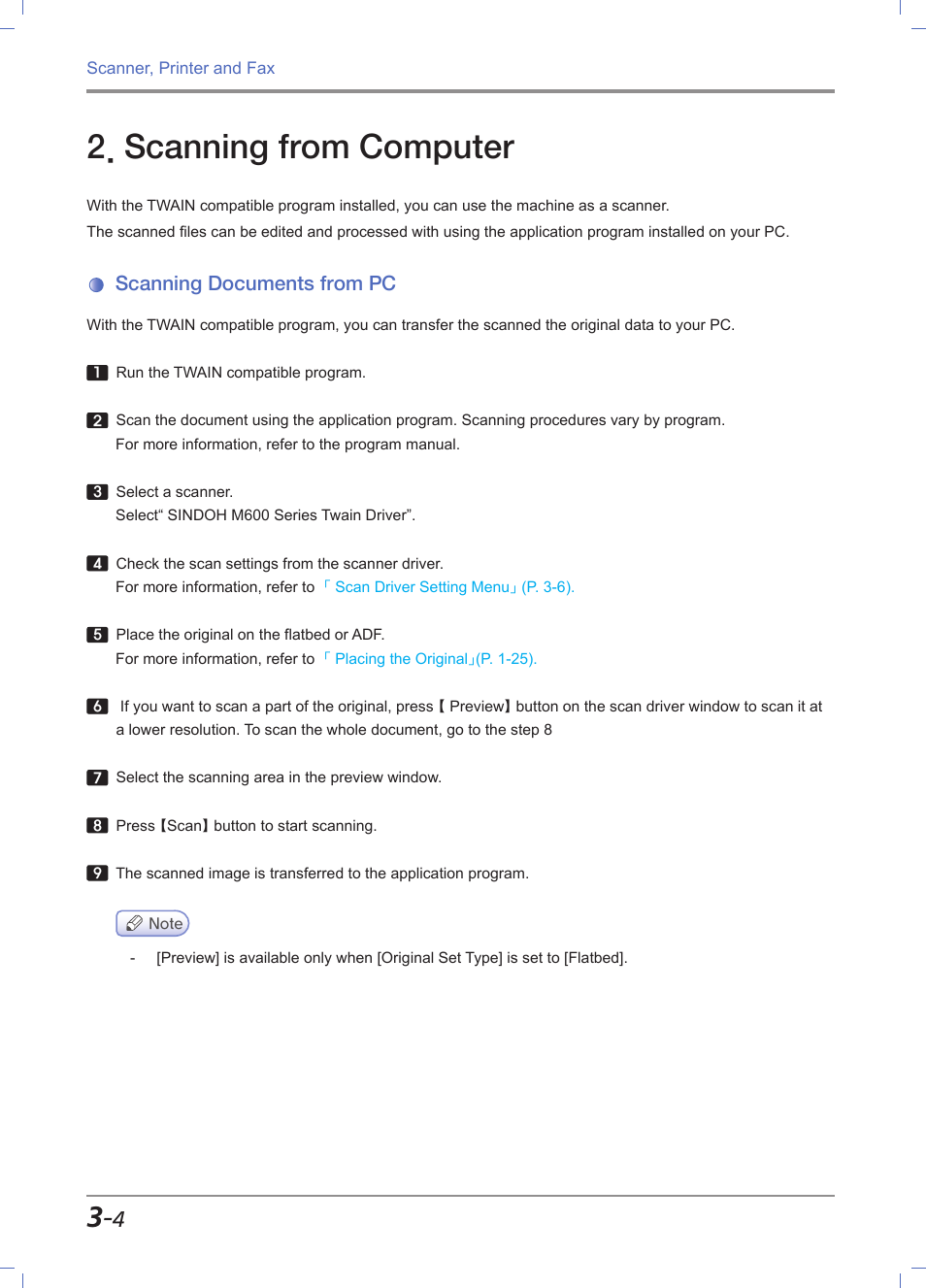 Scanning from computer, Scanning documents from pc, Scanning from computer -4 | Scanning documents from pc -4 | Sindoh M611 User Manual | Page 88 / 258