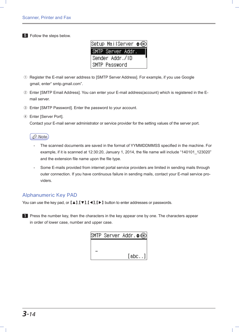 Alphanumeric key pad, Alphanumeric key pad -14 | Sindoh M611 User Manual | Page 98 / 258