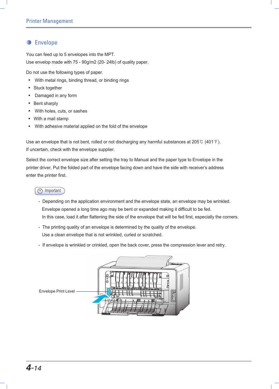 Envelope, Envelope -14 | Sindoh A610dn User Manual | Page 104 / 128