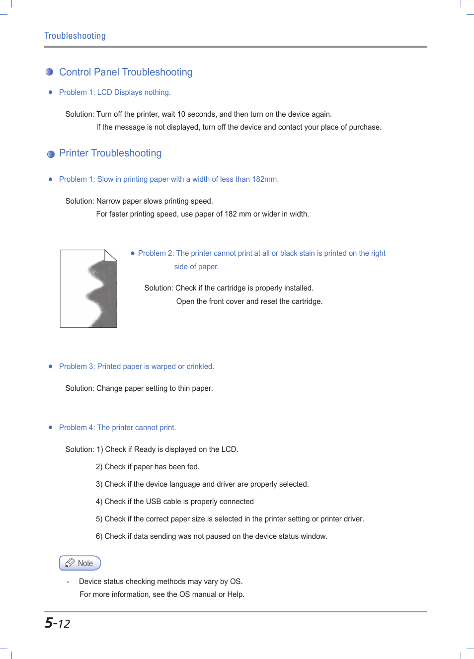 Control panel troubleshooting, Printer troubleshooting, Control panel troubleshooting -12 | Printer troubleshooting -12 | Sindoh A610dn User Manual | Page 118 / 128