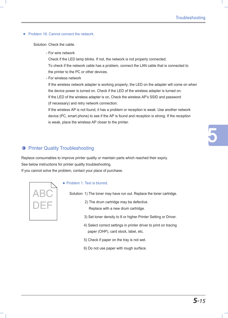 Printer quality troubleshooting, Printer quality troubleshooting -15 | Sindoh A610dn User Manual | Page 121 / 128