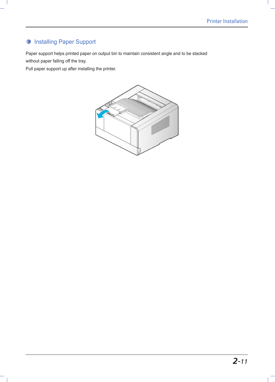 Installing paper support, Installing paper support -11 | Sindoh A610dn User Manual | Page 33 / 128