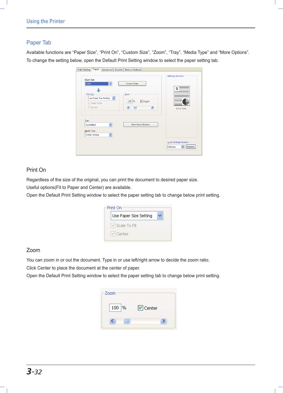 Paper tab functions -32 | Sindoh A610dn User Manual | Page 76 / 128