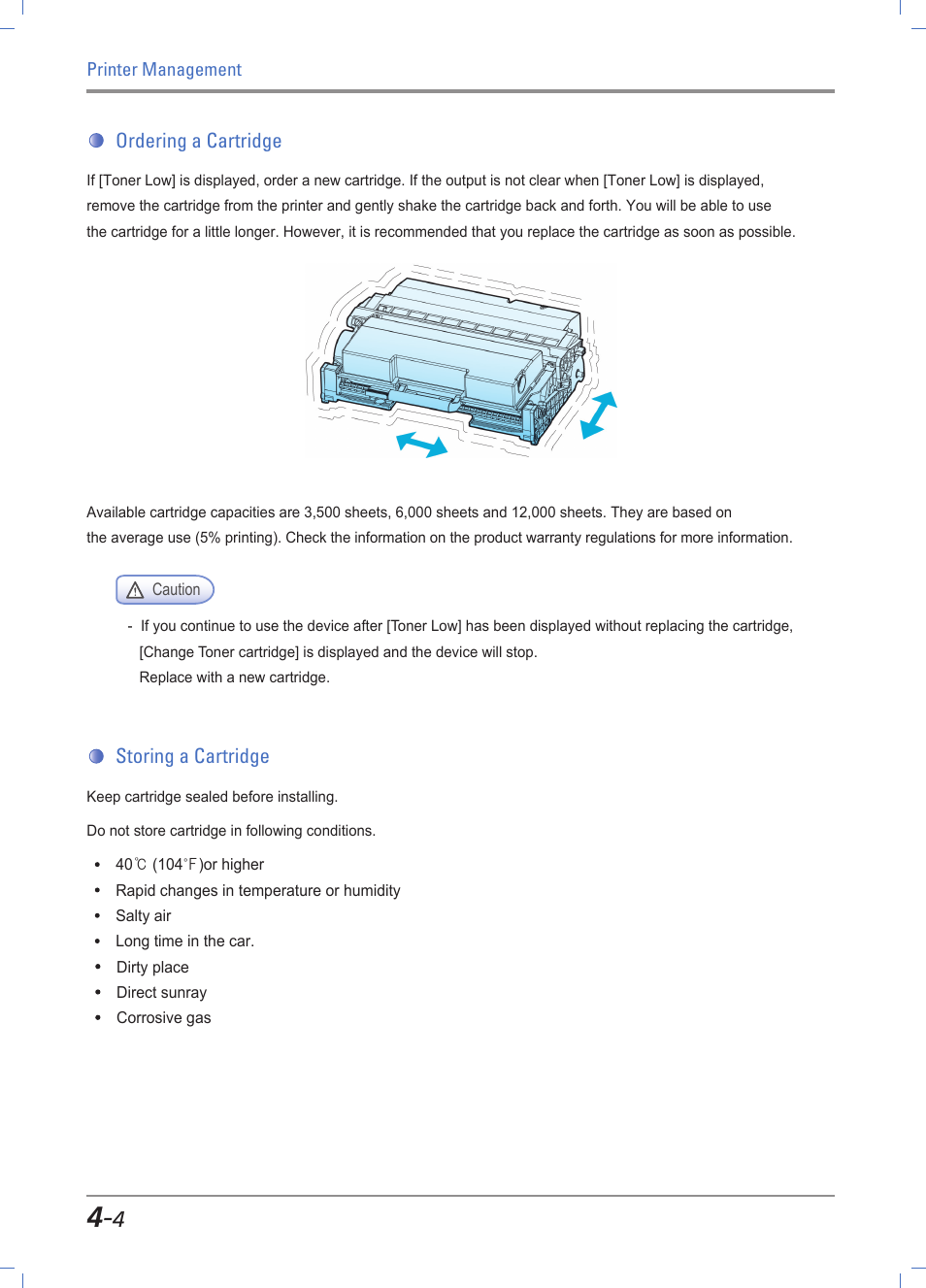Ordering a cartridge, Storing a cartridge, Ordering a cartridge -4 | Storing a cartridge -4 | Sindoh A610dn User Manual | Page 94 / 128