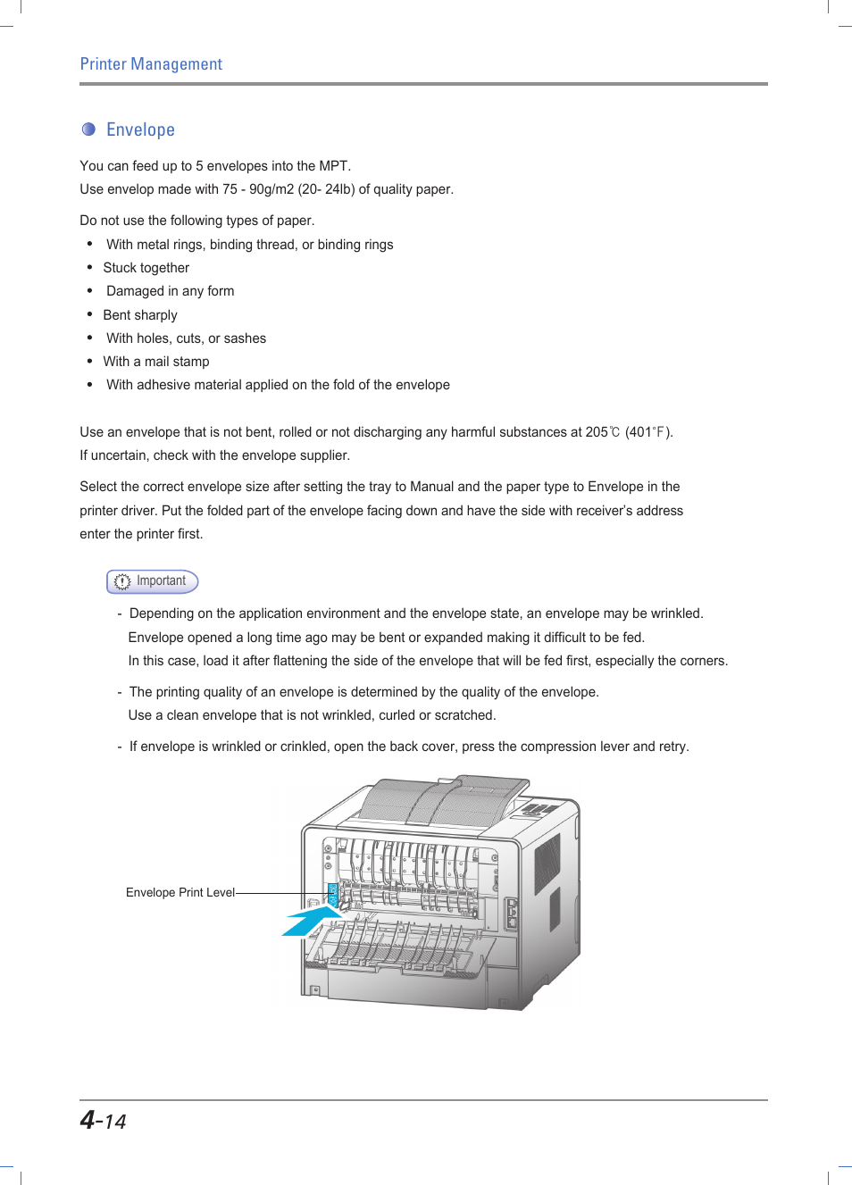 Envelope, Envelope -14 | Sindoh A611dn User Manual | Page 102 / 126