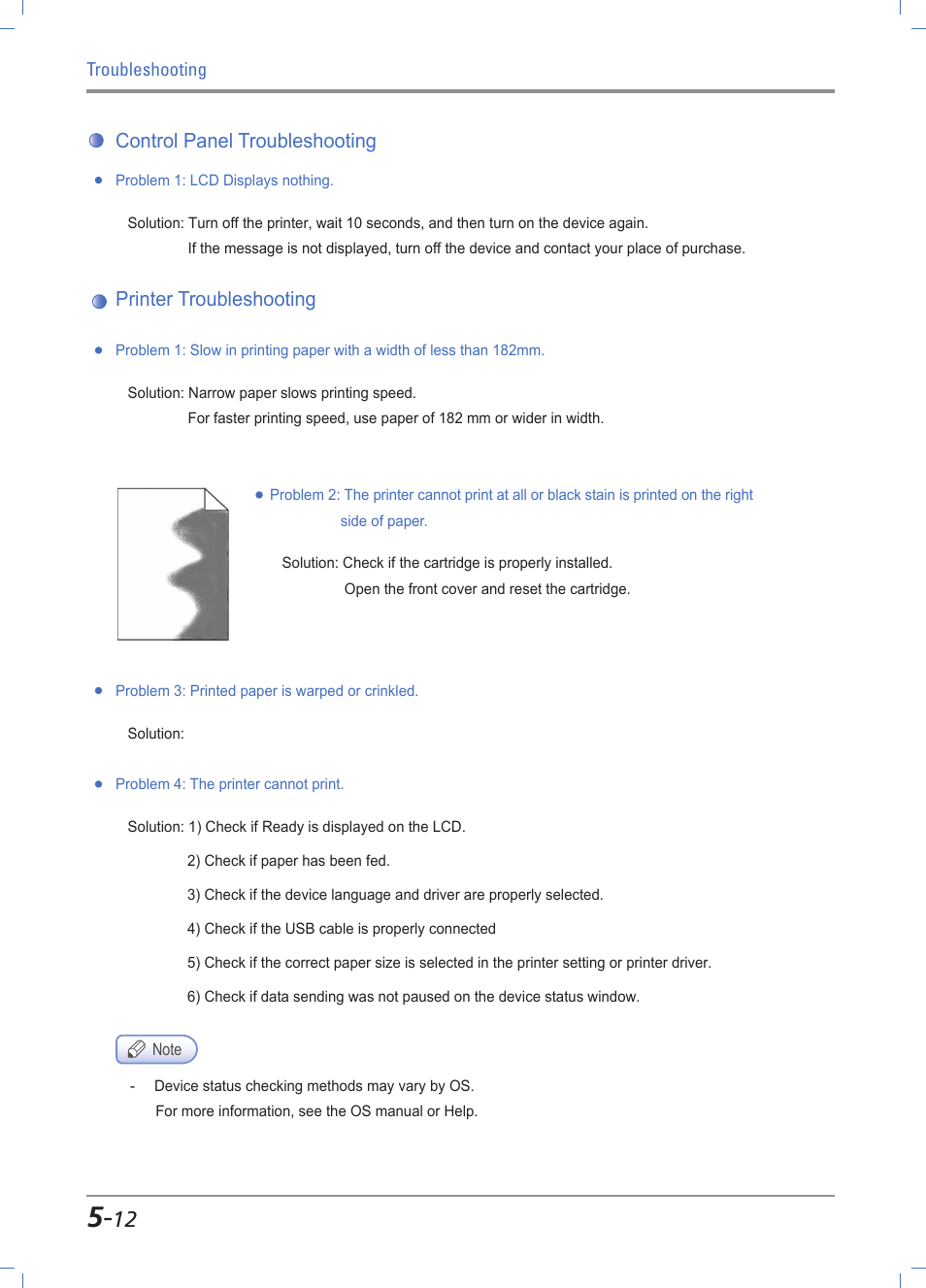 Control panel troubleshooting, Printer troubleshooting, Control panel troubleshooting -12 | Printer troubleshooting -12 | Sindoh A611dn User Manual | Page 116 / 126