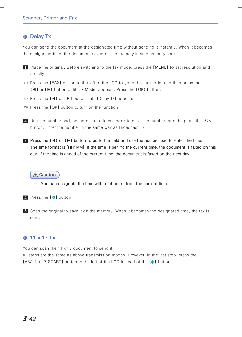 Delay tx, 11 x 17 tx | Sindoh M403 User Manual | Page 124 / 232