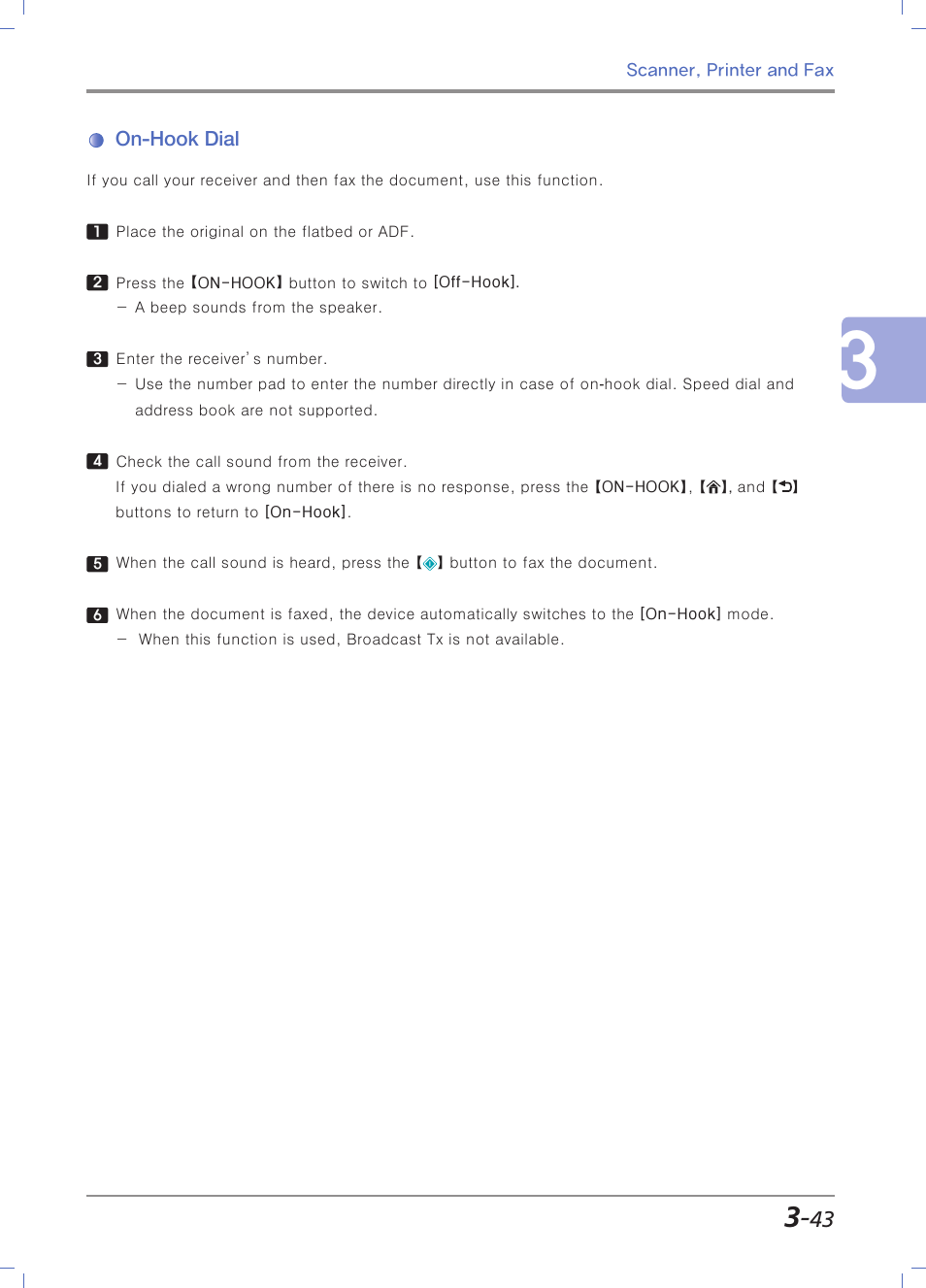 On-hook dial | Sindoh M403 User Manual | Page 125 / 232