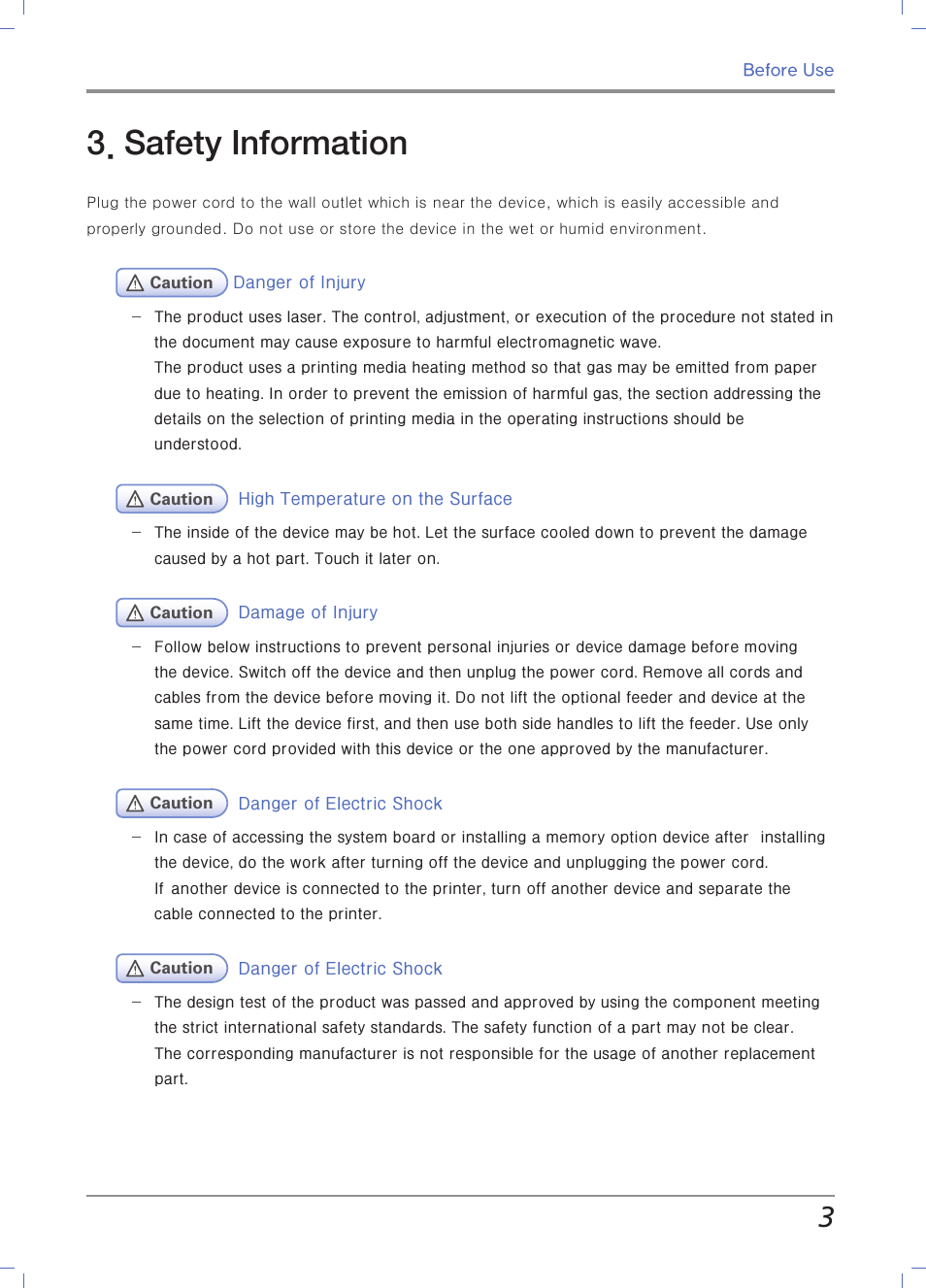Safety information | Sindoh M403 User Manual | Page 17 / 232