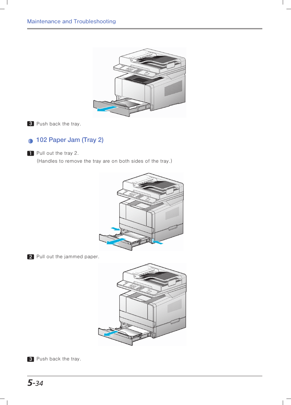 102 paper jam (tray 2) | Sindoh M403 User Manual | Page 206 / 232