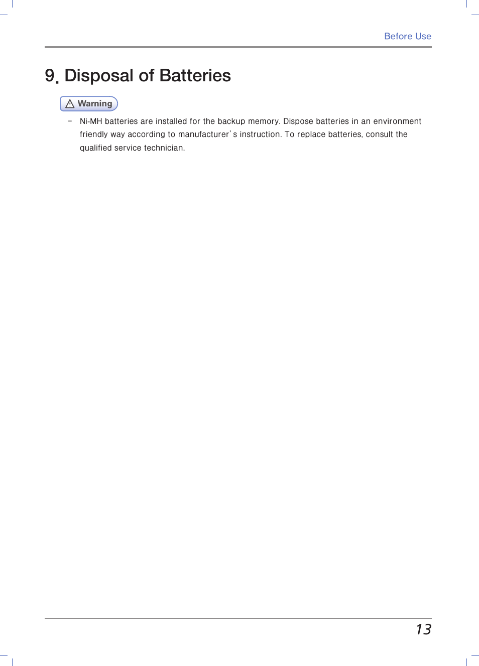 Disposal of batteries | Sindoh M403 User Manual | Page 27 / 232