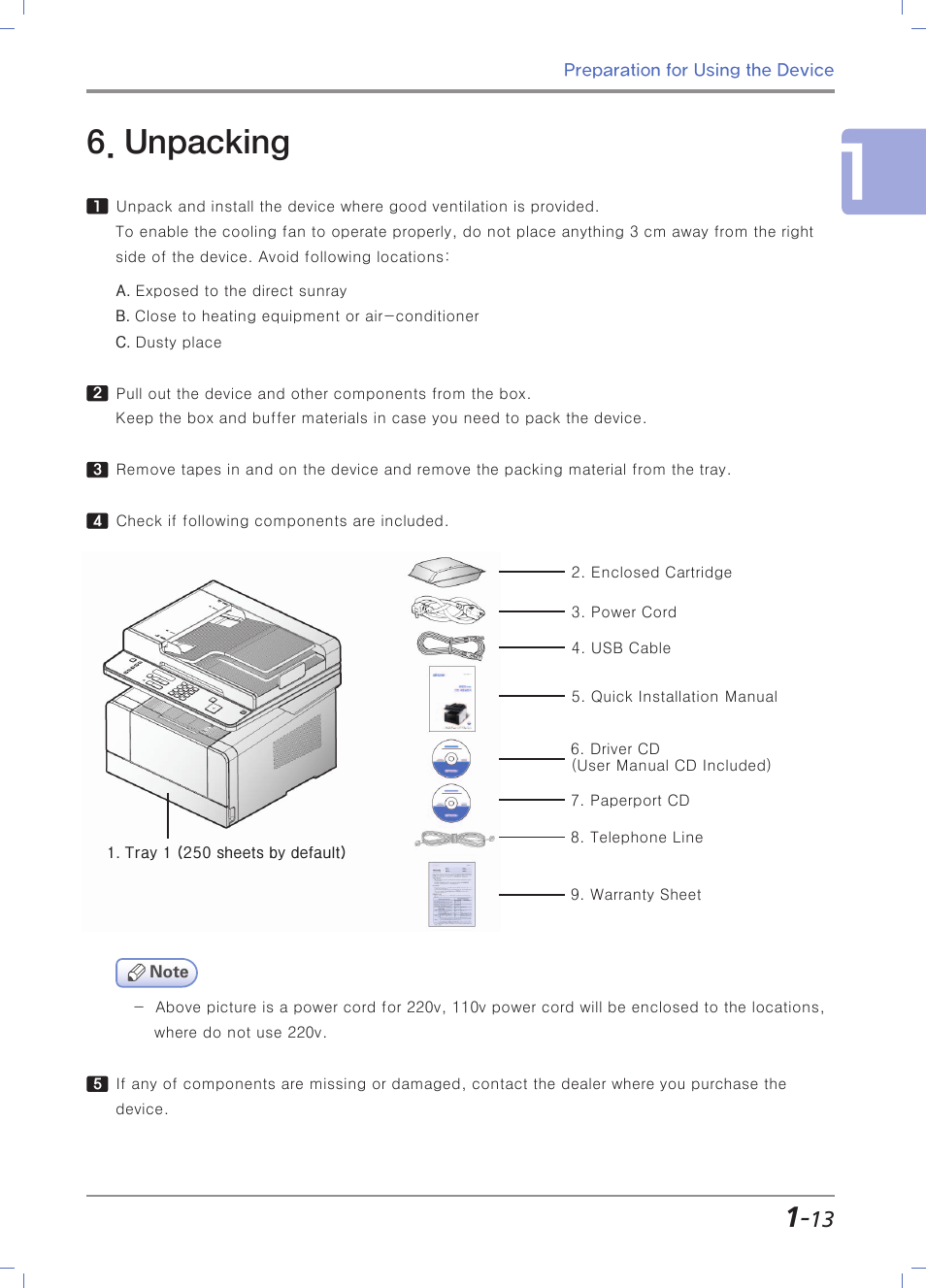 Unpacking | Sindoh M403 User Manual | Page 41 / 232