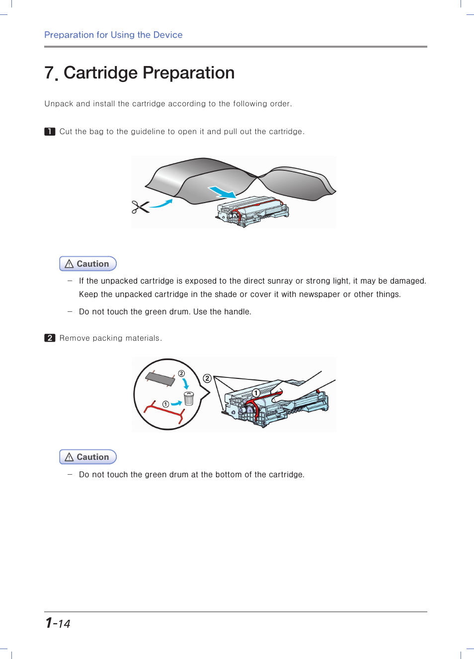 Cartridge preparation | Sindoh M403 User Manual | Page 42 / 232