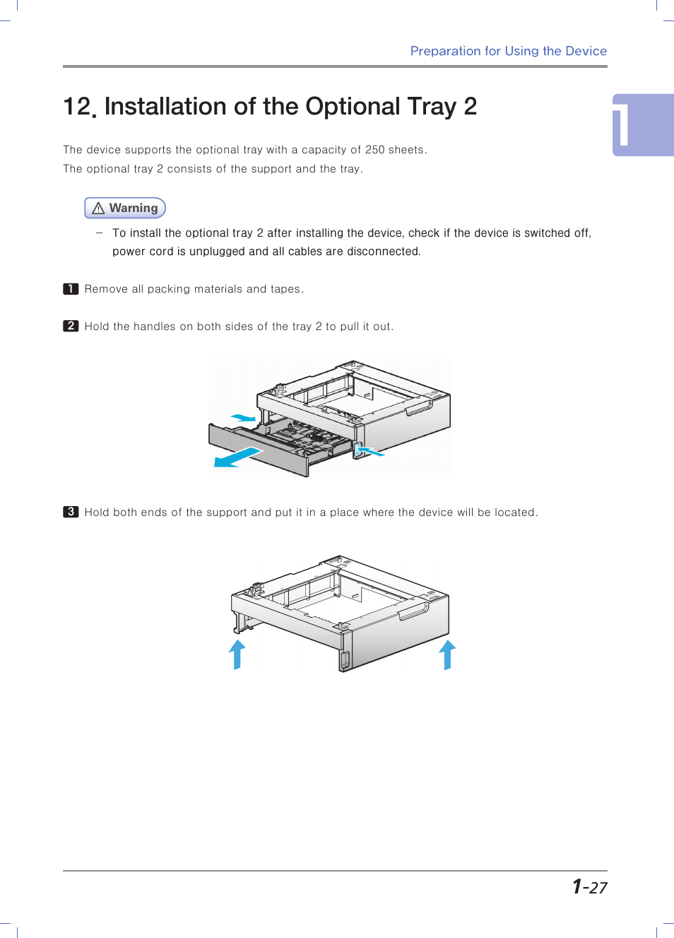 Installation of the optional tray 2 | Sindoh M403 User Manual | Page 55 / 232