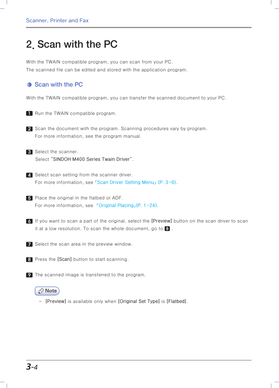 Scan with the pc | Sindoh M403 User Manual | Page 86 / 232