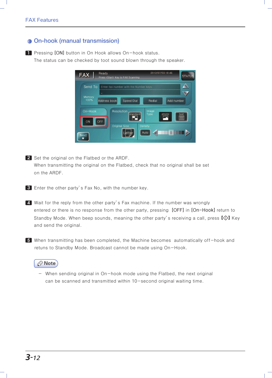 On-hook (manual transmission) | Sindoh N700 User Manual | Page 128 / 338