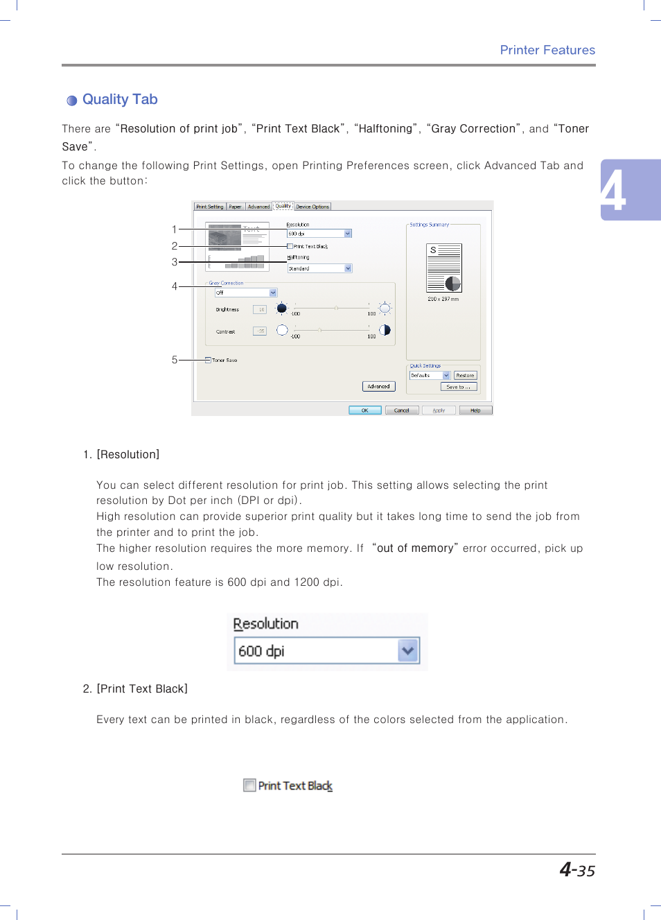 Quality tab | Sindoh N700 User Manual | Page 171 / 338