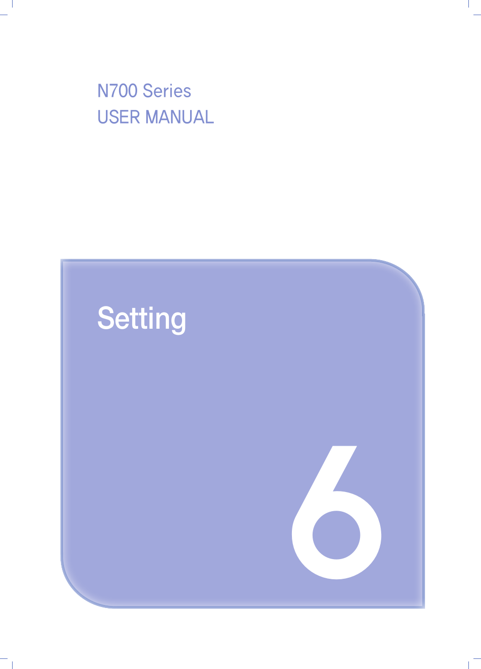 Chapter6. setting, Chapter 6. setting | Sindoh N700 User Manual | Page 207 / 338