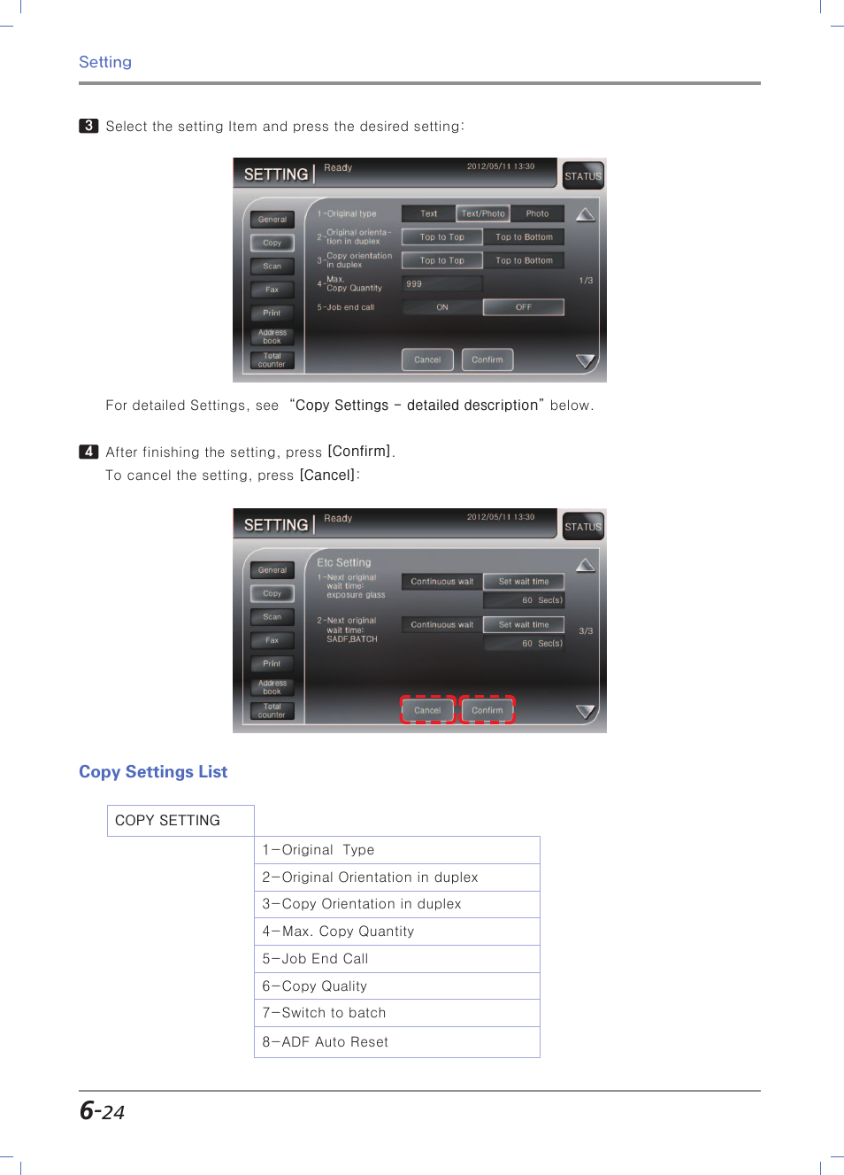 Copy settings list, Copy settings list -24 | Sindoh N700 User Manual | Page 230 / 338