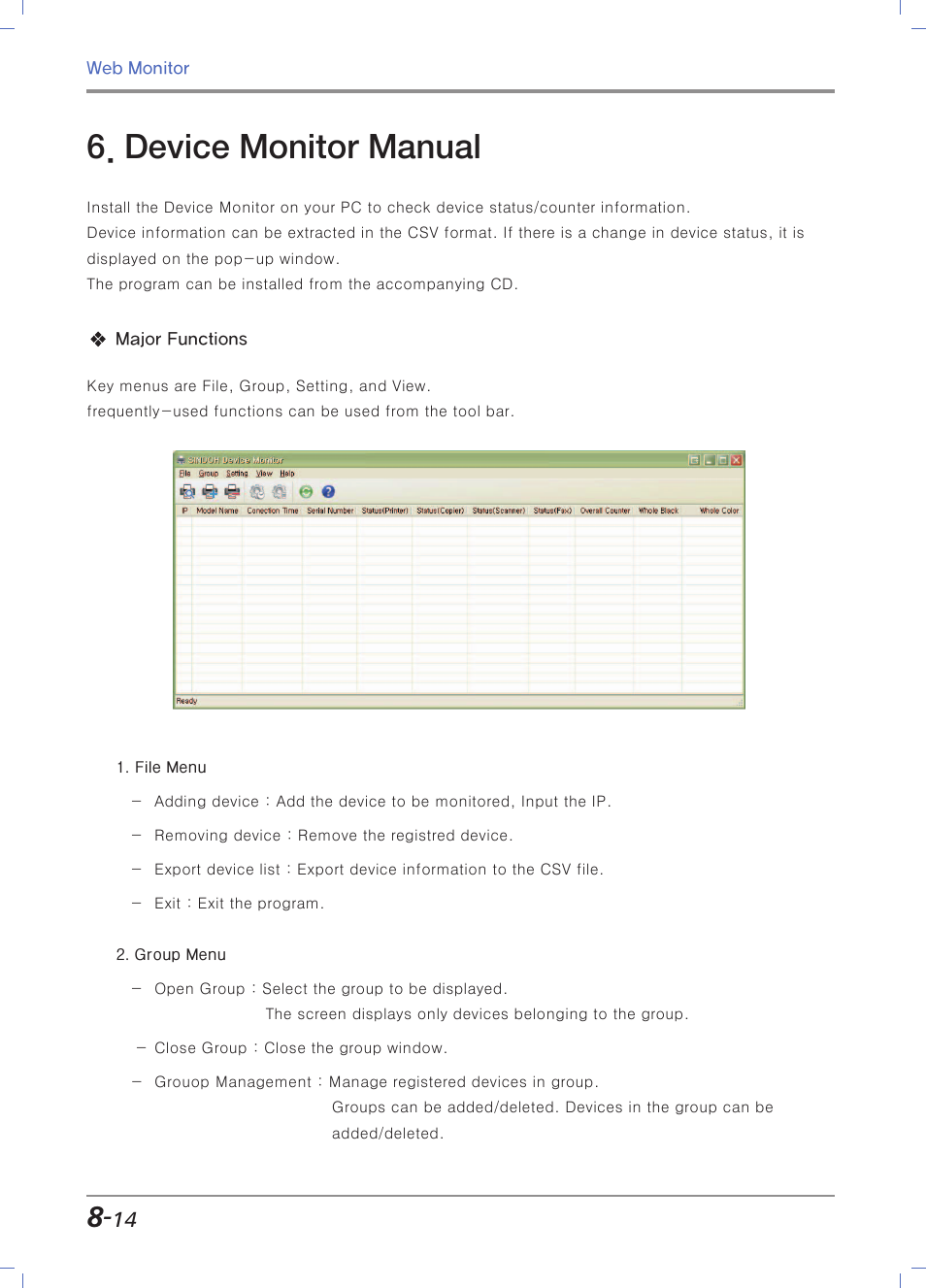 Device monitor manual | Sindoh N700 User Manual | Page 282 / 338