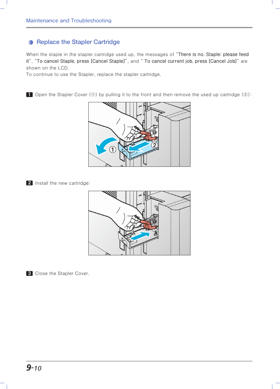 Replace the stapler cartridge | Sindoh N700 User Manual | Page 294 / 338