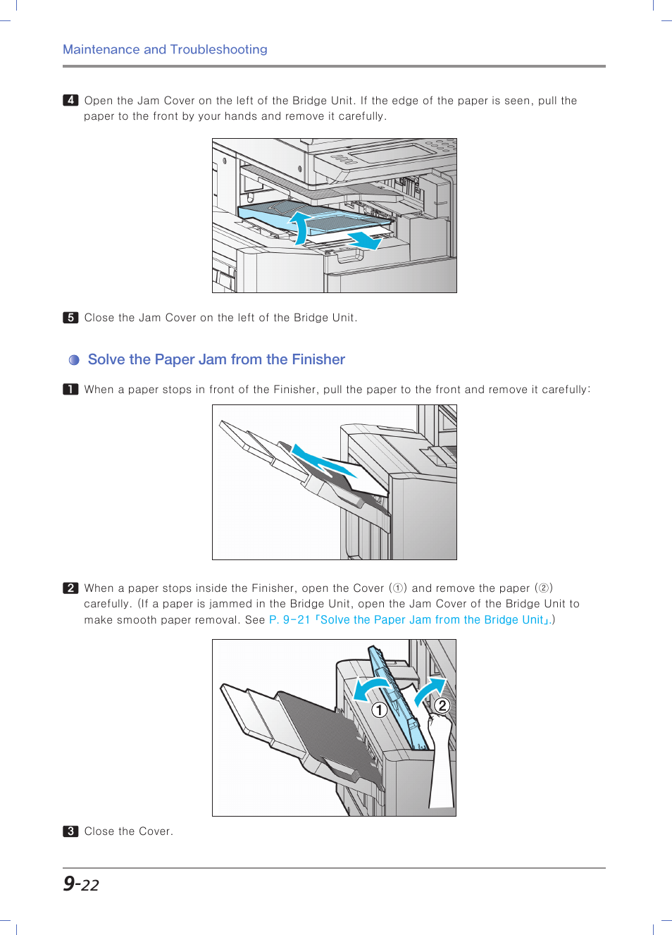 Solve the paper jam from the finisher | Sindoh N700 User Manual | Page 306 / 338