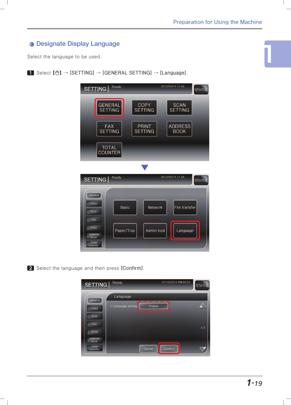 Designate display language | Sindoh N700 User Manual | Page 49 / 338