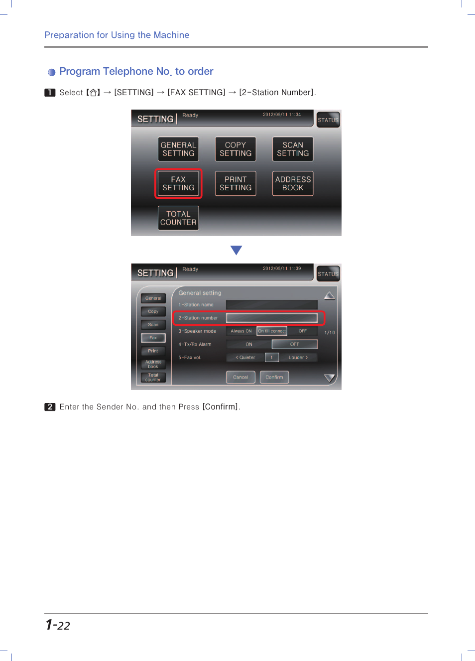 Program telephone no. to order | Sindoh N700 User Manual | Page 52 / 338