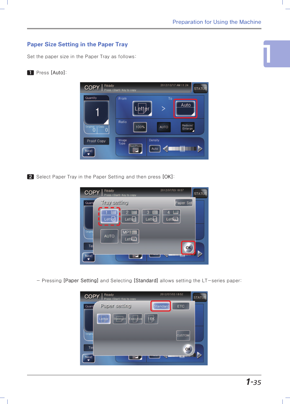 Paper size setting in the paper tray | Sindoh N700 User Manual | Page 65 / 338