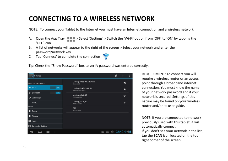 Connecting to a wireless network | SKYTEX 727 User Manual | Page 11 / 26