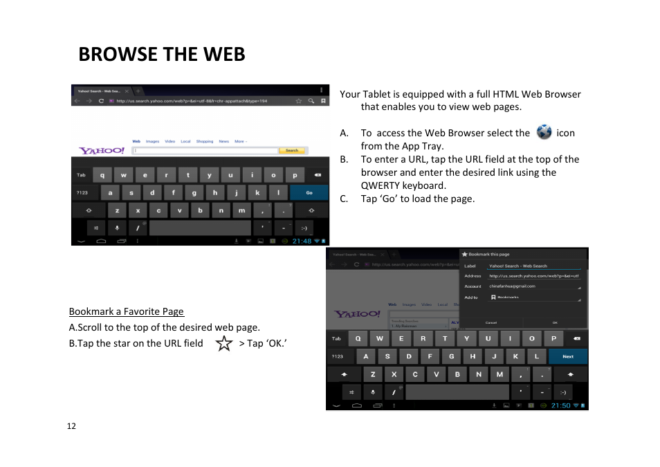 Browse the web | SKYTEX 727 User Manual | Page 13 / 26