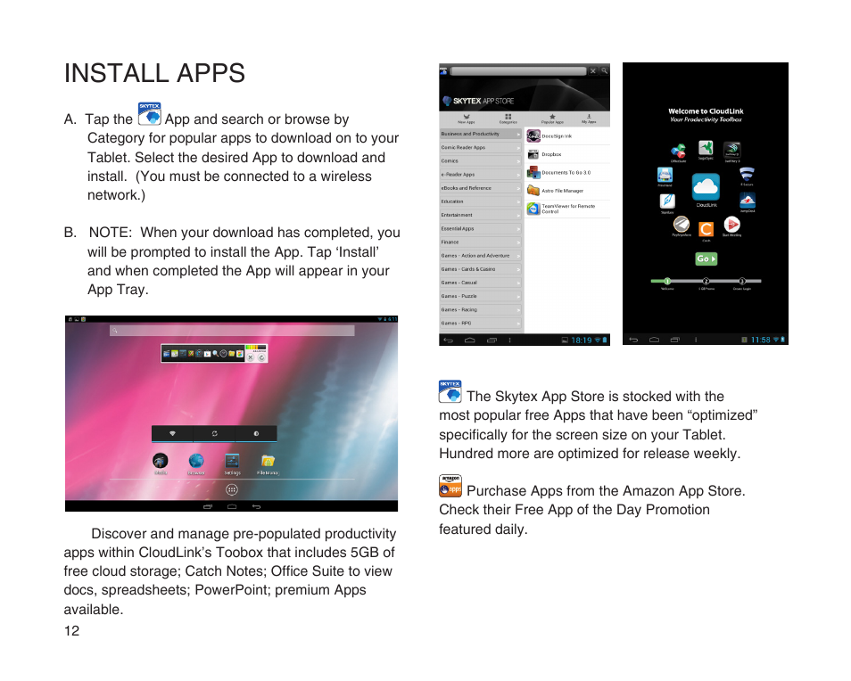 Install apps | SKYTEX 7s User Manual | Page 13 / 26