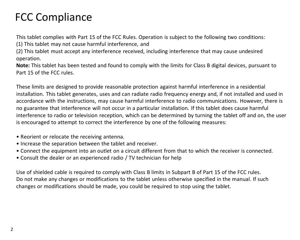 Fcc compliance | SKYTEX IMAGINE 10 User Manual | Page 3 / 26