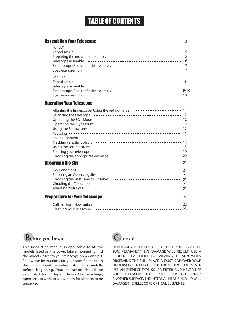 Sky-Watcher EQ2 MOUNT User Manual | Page 4 / 24