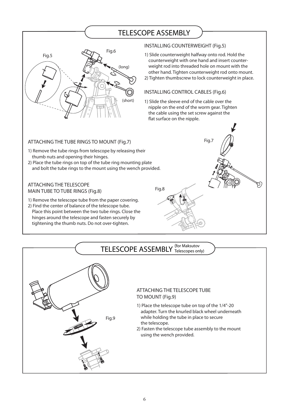 6_english, Telescope assembly | Sky-Watcher EQ2 MOUNT User Manual | Page 6 / 24