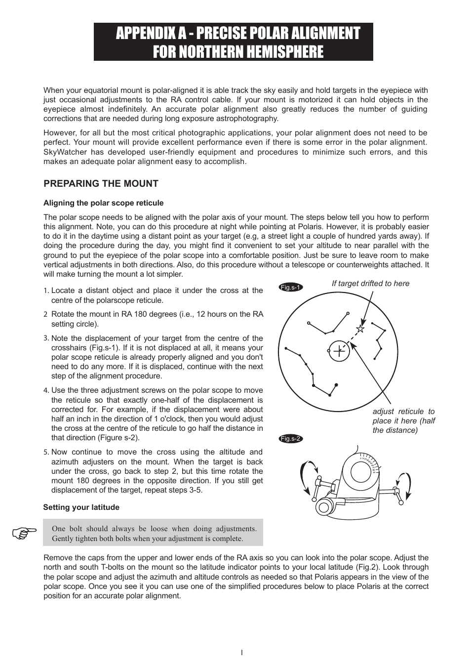 Polarscope 1_english | Sky-Watcher EQ5 MOUNT User Manual | Page 23 / 27