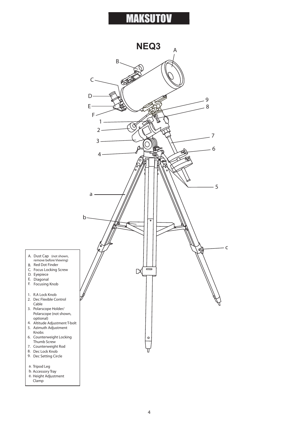 4 new_english, Maksutov, Neq3 | Sky-Watcher EQ3GOTO MOUNT User Manual | Page 4 / 51