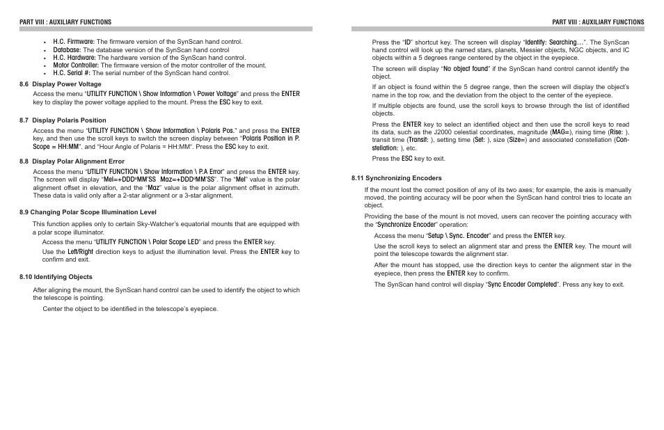 Sky-Watcher EQ3GOTO MOUNT User Manual | Page 43 / 51