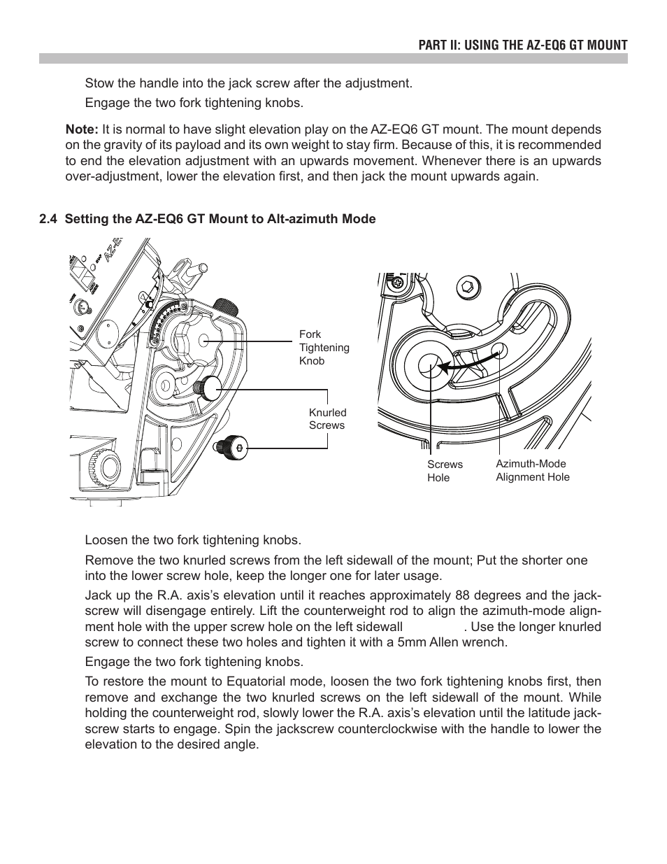 Sky-Watcher AZ EQ6 User Manual | Page 9 / 20