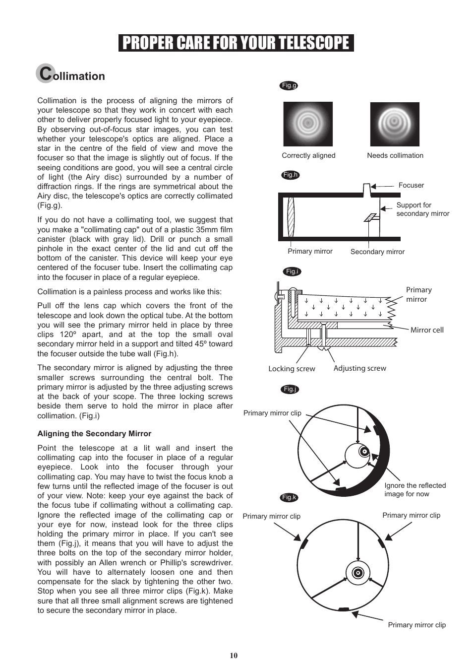 10_english, Proper care for your telescope, Ollimation | Sky-Watcher DOB10 User Manual | Page 10 / 12