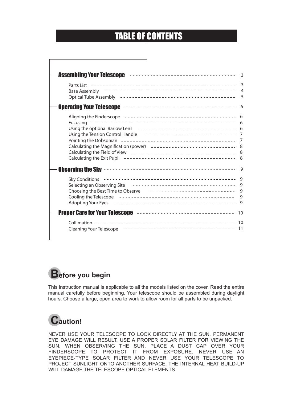 Sky-Watcher DOB10 User Manual | Page 2 / 12