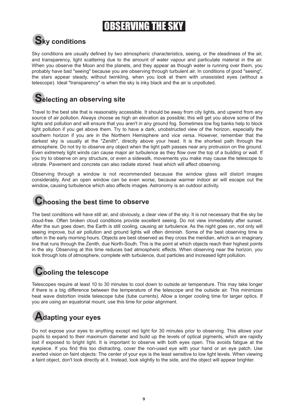 9_english, Observing the sky | Sky-Watcher DOB10 User Manual | Page 9 / 12