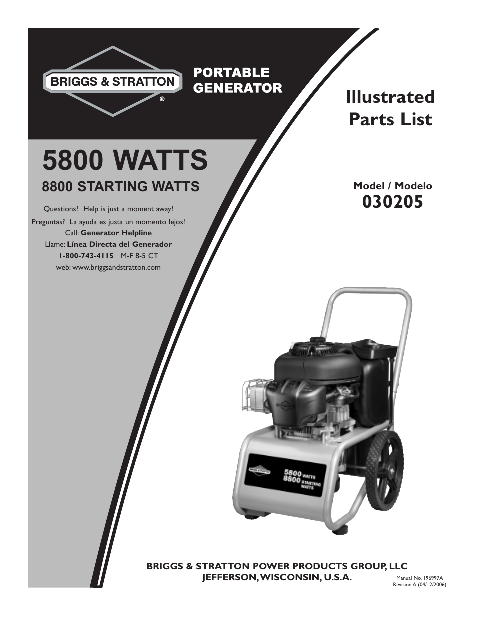 Briggs & Stratton 30205 User Manual | 5 pages