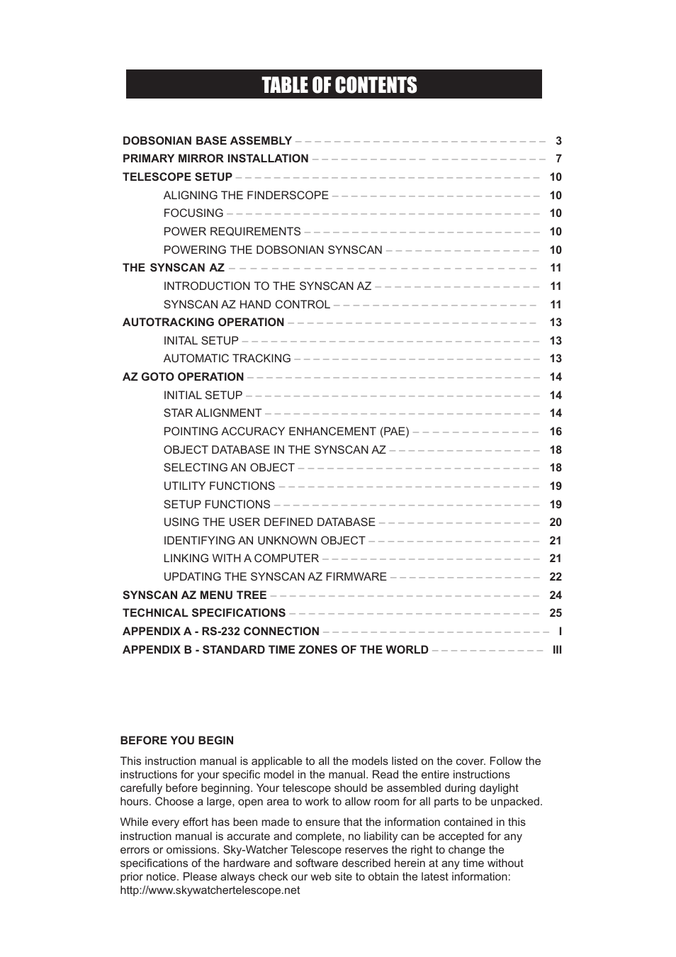 Sky-Watcher DOB16 User Manual | Page 2 / 29